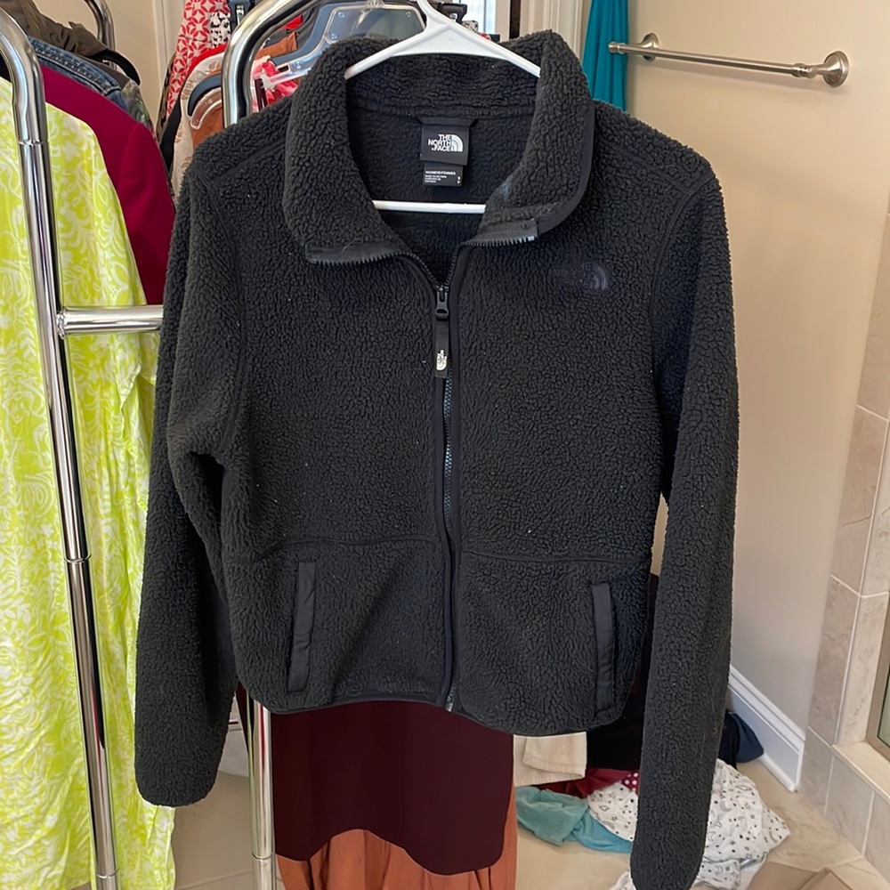 North face fleece cropped jacket